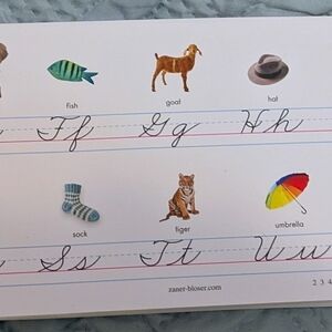 29 Zaner-Bloser Alphabet Practice Sheets Laminated